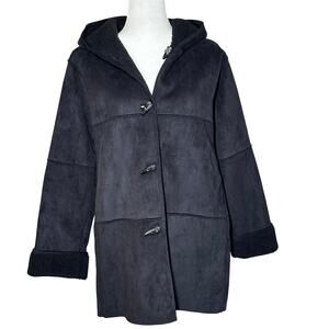 LAUREN by Ralph Lauren Black Jackson Hole  Hooded Coat Woman's PM NWT 2000’s